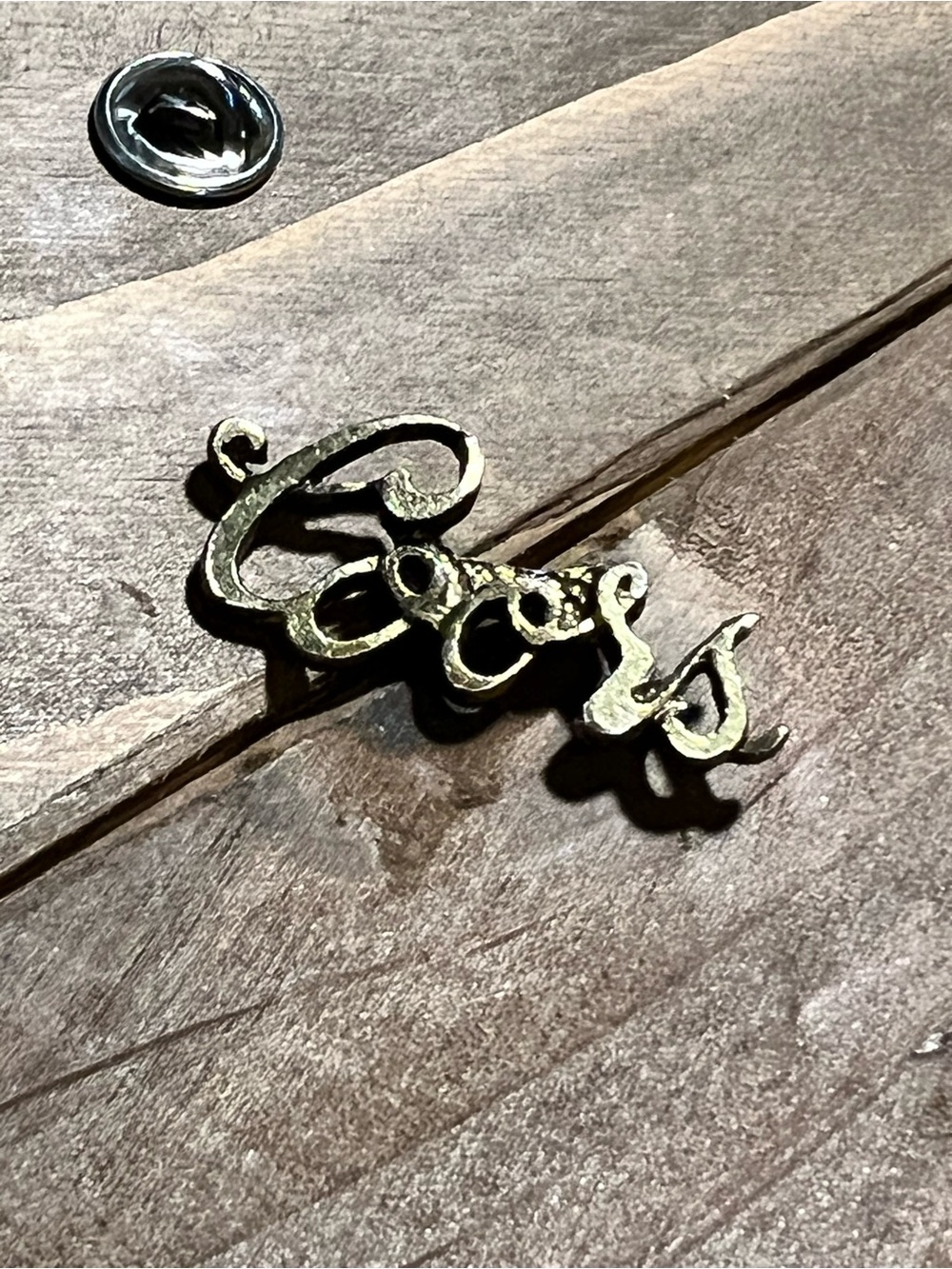 Vintage Coors Brewing Company Tack Pin Cursive Lettering Bronze / Gold Color